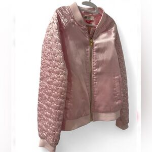 H&M Pink Satin Heart Bomber 💕 9/10